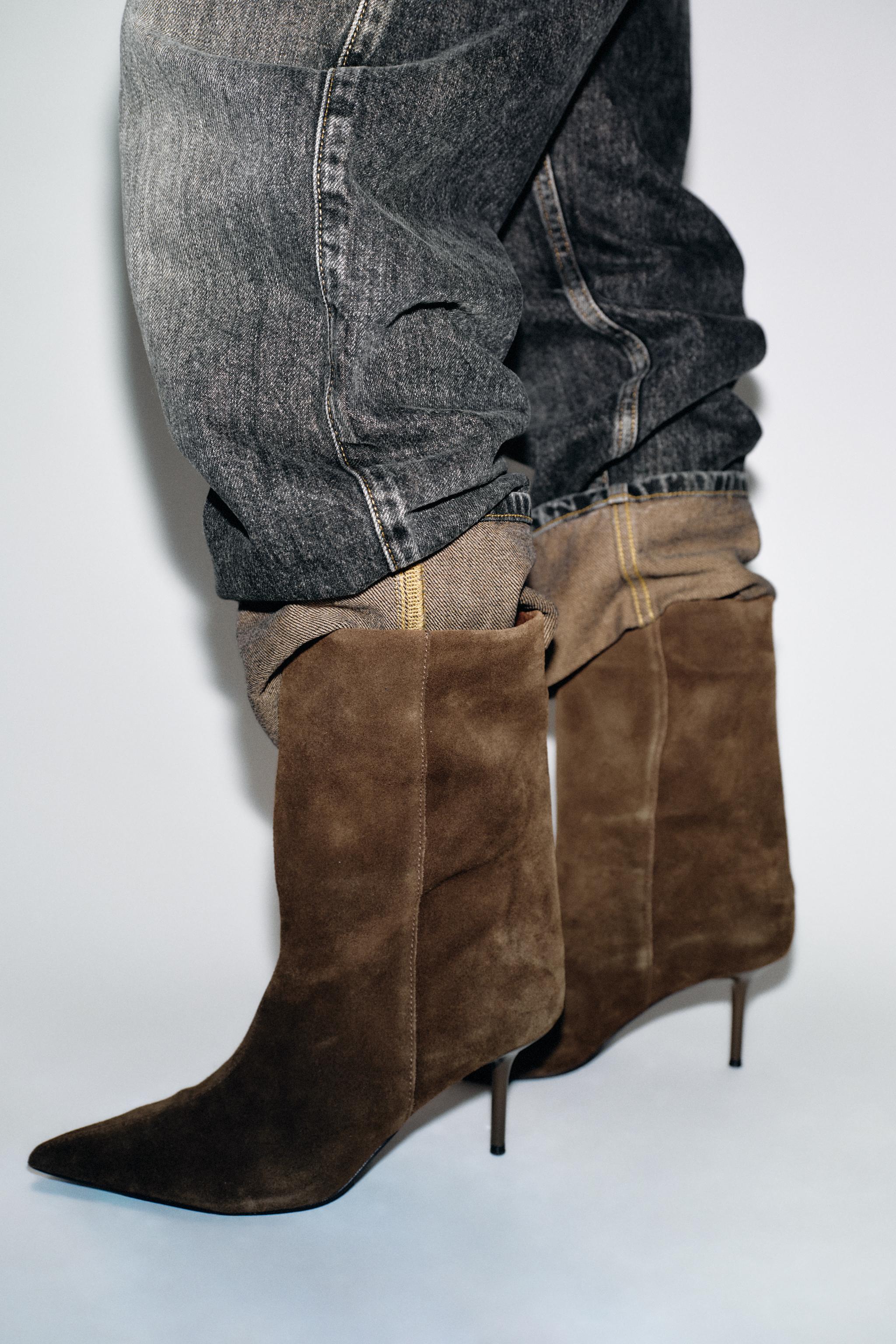 BOTTINES À TALONS EN CUIR
